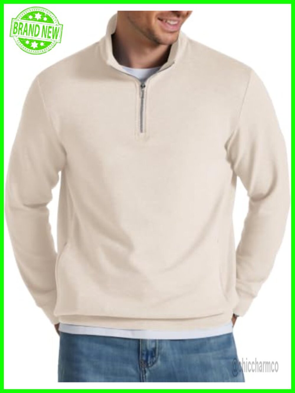 Quarter Zip Fleece Pullover Sweatshirt Zipper Pockets